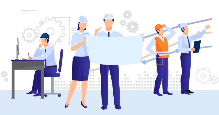 製造現場で複雑なシステムを敬遠し、紙の図面やExcelを使って指示・記録に戻ってしまう現場スタッフをイメージしたイラスト